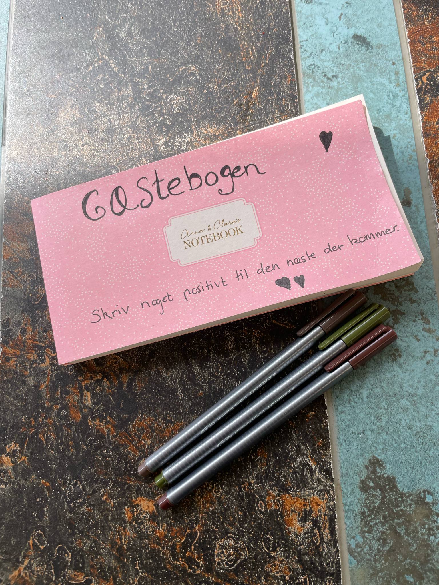 A laied out guestbook, ready to recieve some love and motions.